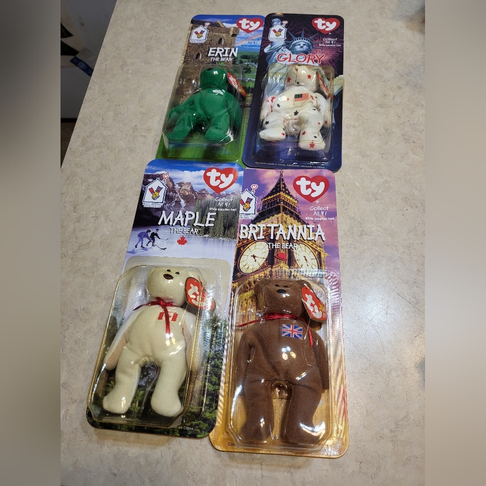 McDonald's Teenie Beanie Baby Bears Collection Set of 4 from 1999